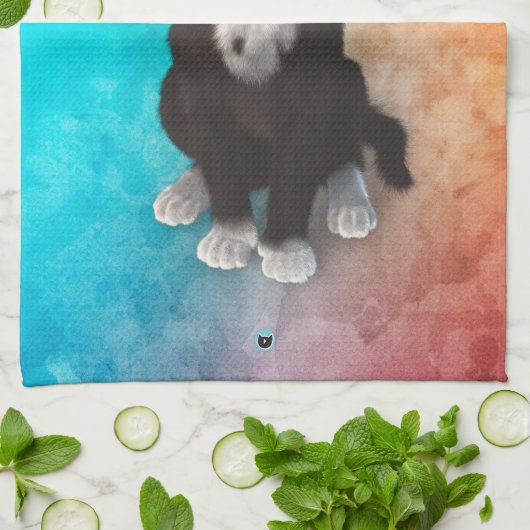 かわいい猫色 キッチンタオル (折り畳み)