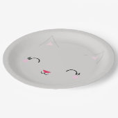 かわいい猫誕生会紙プレート1 ペーパープレート (アングル)