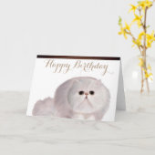 かわいい猫誕生日グリーティングカード カード (黄色い花)