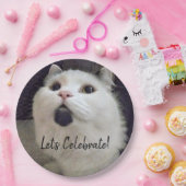 かわいい猫誕生日パーティーカスタムのペット写真 ペーパープレート (パーティー)