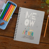 かわいい猫読の本の名パーソナライズされた前 ノートブック