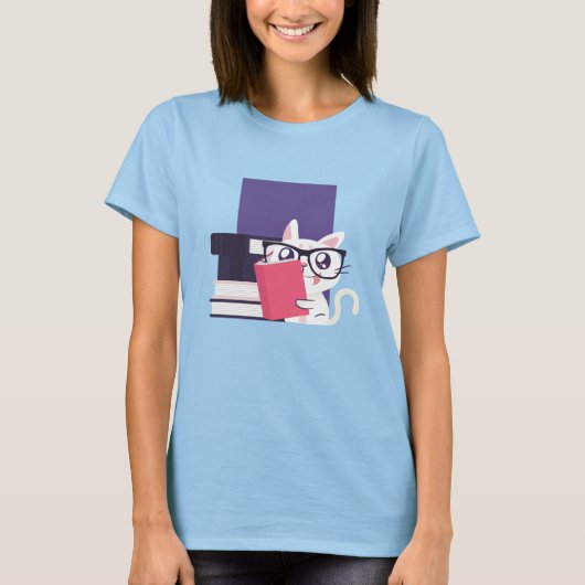 かわいい猫読の本 Tシャツ (正面)