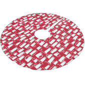 かわいい猫赤と白 ブラッシュドポリエステルツリースカート (アングル)