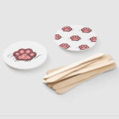 かわいい猫足「ニャー」書道 – かわいい子猫 ハンドファン (組立なし)