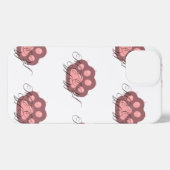 かわいい猫足「ニャー」書道 – かわいい子猫 iPhoneケース (裏面横)