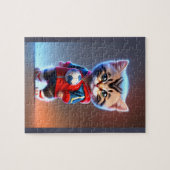 かわいい猫遊のサッカー ジグソーパズル (横)