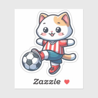かわいい猫遊のサッカー – 01 シール