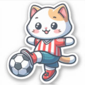 かわいい猫遊のサッカー – 01 シール (正面)