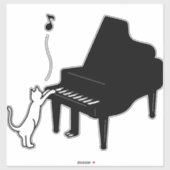 かわいい猫遊のピアノおもしろいミュージシャン シール (シート)
