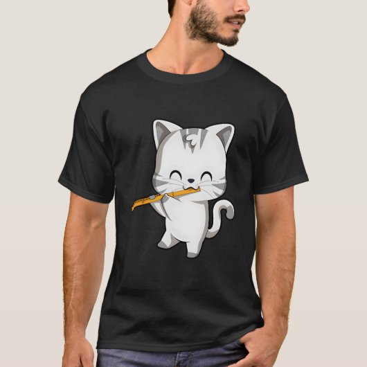 かわいい猫遊笛 Tシャツ (正面)