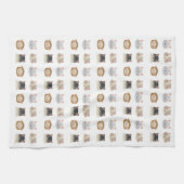 かわいい猫頭柄の柄 キッチンタオル (横)