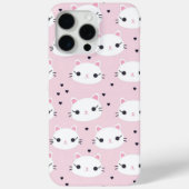 かわいい猫顔とハート – かわいいピンク Case-Mate iPhoneケース (裏面)