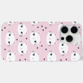 かわいい猫顔とハート – かわいいピンク Case-Mate iPhoneケース (裏面 (横))