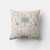 かわいい猫顔と前絵 クッション (裏面)