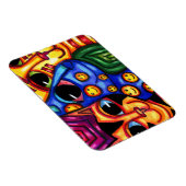 かわいい猫顔カラフル動物アート マグネット (右側)