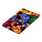 かわいい猫顔カラフル動物アート マグネット (左側)