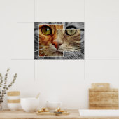 かわいい猫顔コラージュのポスター ポスター (キッチン)