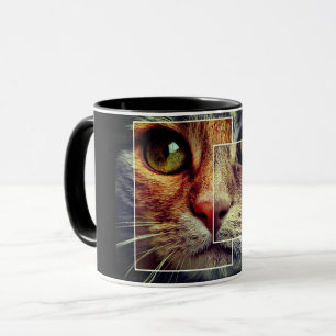 かわいい猫顔コラージュマグカップ マグカップ