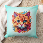 かわいい猫顔デジタルアートデザイン-87002 クッション (ブランケット)
