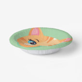 かわいい猫顔ペット動物の誕生会 ペーパーボウル (傾斜あり)