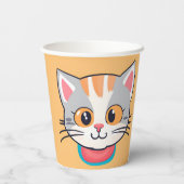 かわいい猫顔ペット動物の誕生会 紙コップ (裏面)