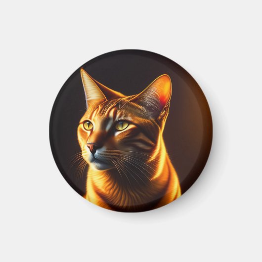 かわいい猫顔ポートレート絵画のプレゼント マグネット (正面)