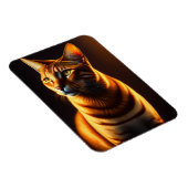 かわいい猫顔ポートレート絵画のプレゼント マグネット (右側)