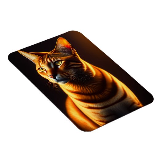 かわいい猫顔ポートレート絵画のプレゼント マグネット (右側)