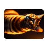 かわいい猫顔ポートレート絵画のプレゼント マグネット (横)