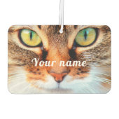 かわいい猫顔猫好きと名前をカスタムする カーエアーフレッシュナー (裏面)