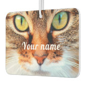 かわいい猫顔猫好きと名前をカスタムする カーエアーフレッシュナー (左)