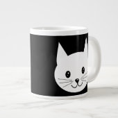 かわいい猫顔。 ジャンボコーヒーマグカップ (正面右)
