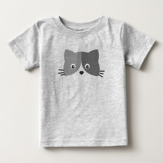 かわいい猫顔 ベビーTシャツ (正面)