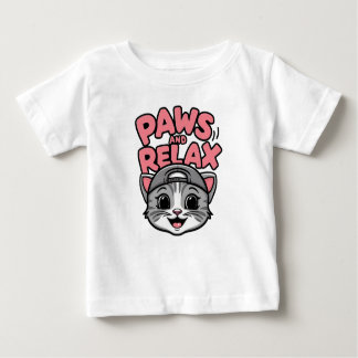 かわいい猫顔 ベビーTシャツ