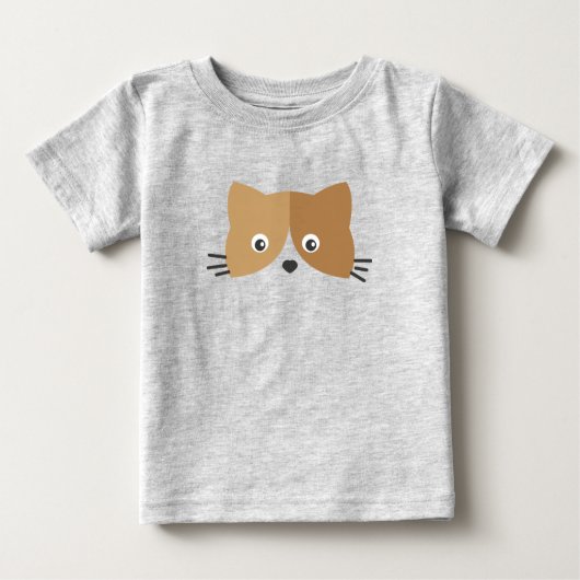 かわいい猫顔 ベビーTシャツ (正面)