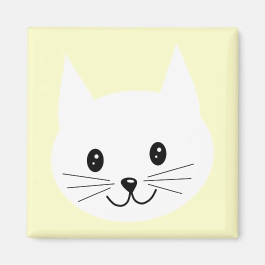 かわいい猫顔。 マグネット (正面)