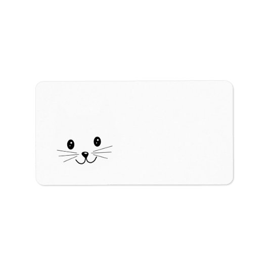 かわいい猫顔。 ラベル (正面)