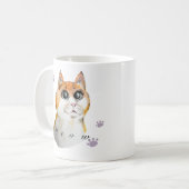 かわいい猫顔。赤い猫 コーヒーマグカップ (正面左)