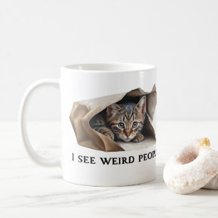かわいい猫風変わりと人引用文 コーヒーマグカップ