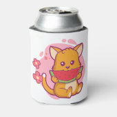 かわいい猫食べのスイカ |かわいい 缶クーラー (缶裏面)