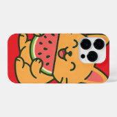 かわいい猫食べのスイカ – かわいいiPhone 14 Pro iPhoneケース (裏面横)