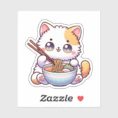 かわいい猫食べのラーメンカスタムのビニール貼り シール (シート)
