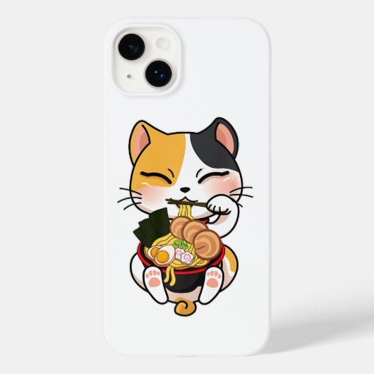かわいい猫食べラーメン食日本の猫好き Case-Mate iPhoneケース (裏面)