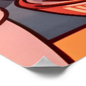 かわいい猫食べ物ラーメン ポスター (角)