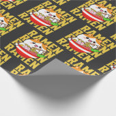 かわいい猫食べ物ラーメン ラッピングペーパー (角)