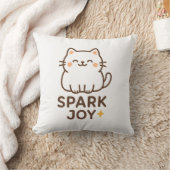 「かわいい猫飾り枕 – Spark Joy クッション (ブランケット)