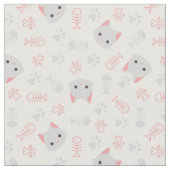 かわいい猫骨 ファブリック (クローズアップ)