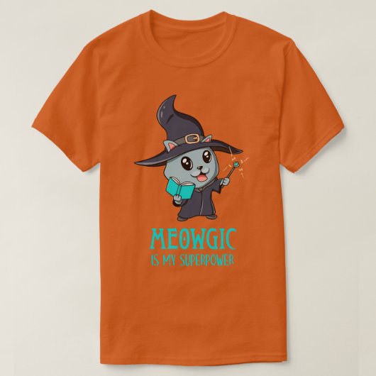 かわいい猫魔法ウィザード子猫おもしろいゲーマー Tシャツ (デザイン正面)