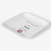 かわいい猫1歳の誕生日パーティー ペーパープレート (傾斜あり)