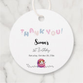 かわいい猫1歳の誕生日 フェイバータグ (裏面)